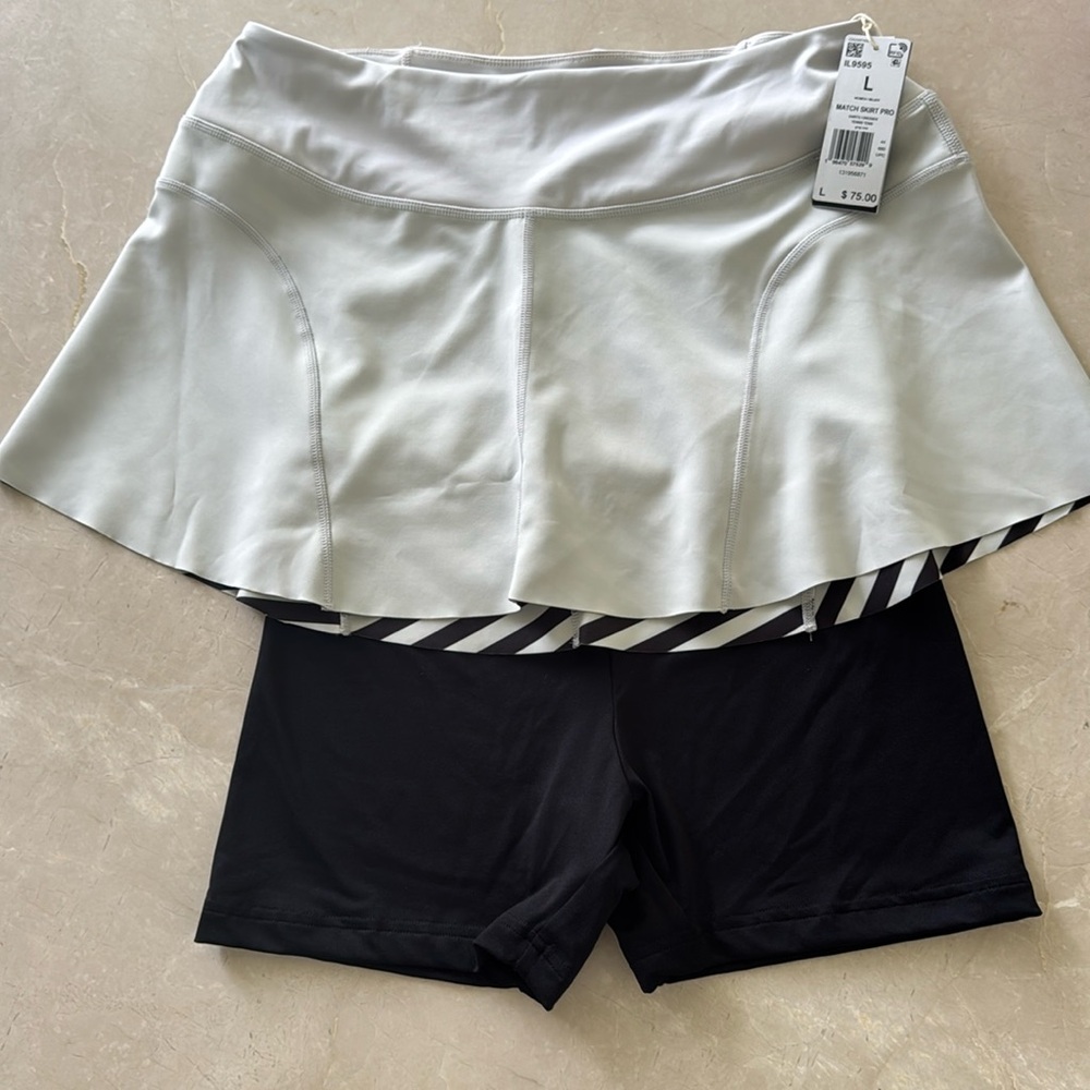 New Adidas Aeroready Match Skirt Pro Gray Black Tennis Skirt . Large. $75.